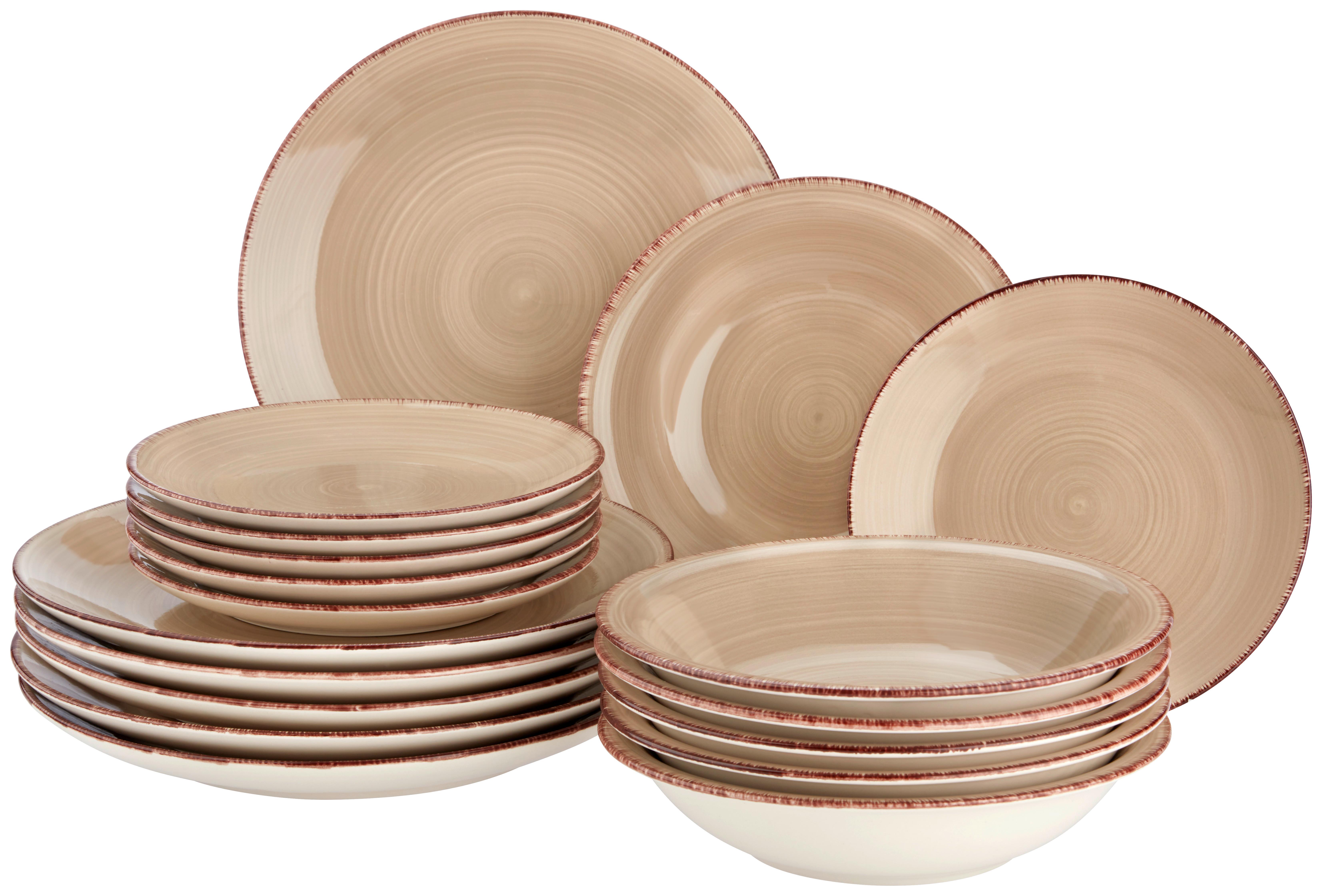 Tafelservice Inka in Beige/Braun 18teilig online kaufen mömax