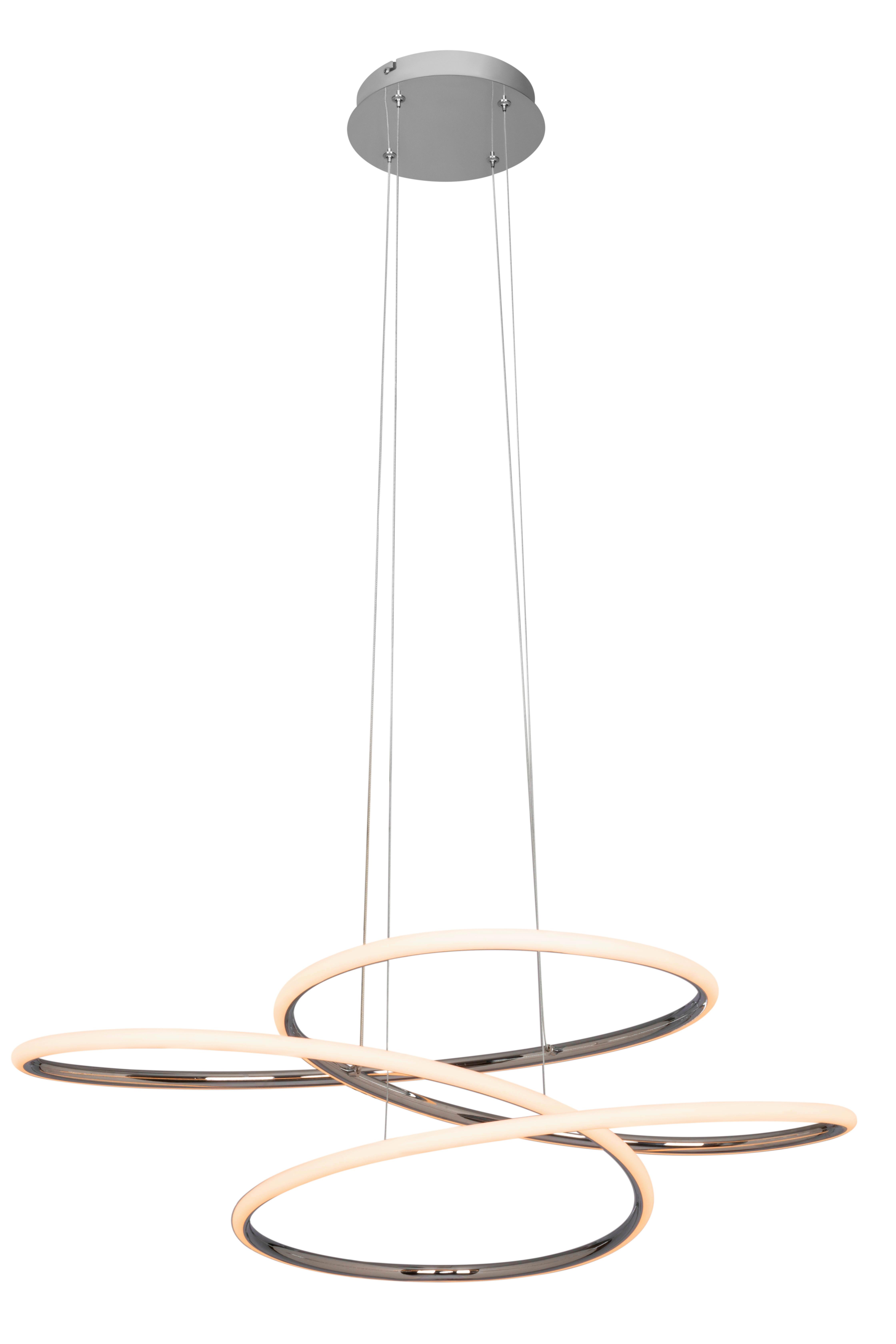 LAMPA WISZĄCA LED BALTIMORE *SBN* - kolor srebrny, Design, tworzywo sztuczne/metal (84,5/150cm) - Novel