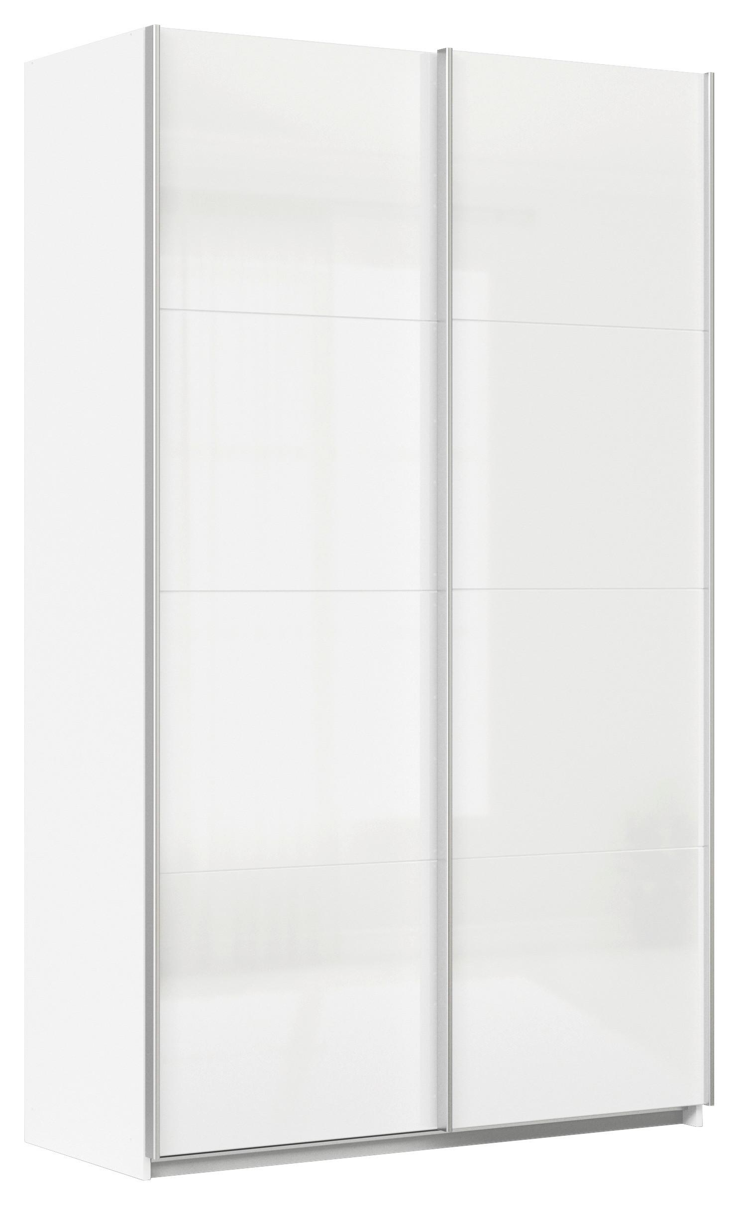 Ormar S Kliznim Vratima Feldkirch - bijela/bijela visoki sjaj, Moderno, drvni materijal/metal (136/229/62cm)