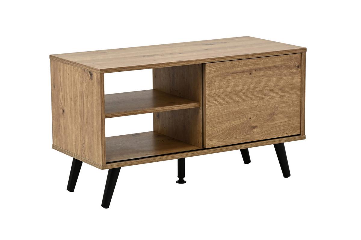 Tv Mizica Move - črna/hrast artisan, Moderno, kovina/leseni material (80/46/35cm) - Based