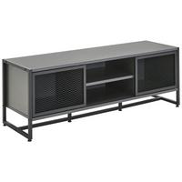 KOMODA NISKA MELA LOWBOARD - antracytowy/czarny, Modern, materiał drewnopochodny/metal (132/46/41cm) - P & B