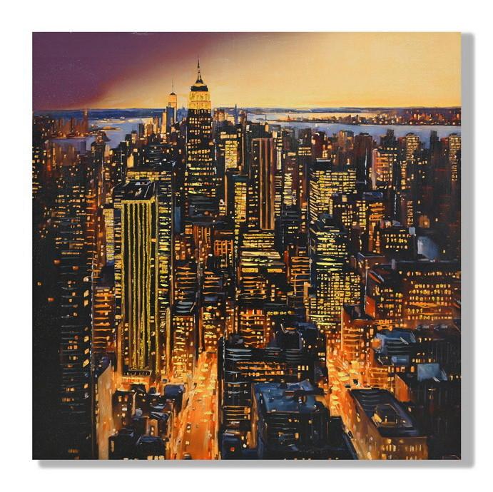 Slika U Blind Ramu 100x100cm City Sunset - višebojna, Moderno, drvo/tekstil (100/100/3cm) - Mömax