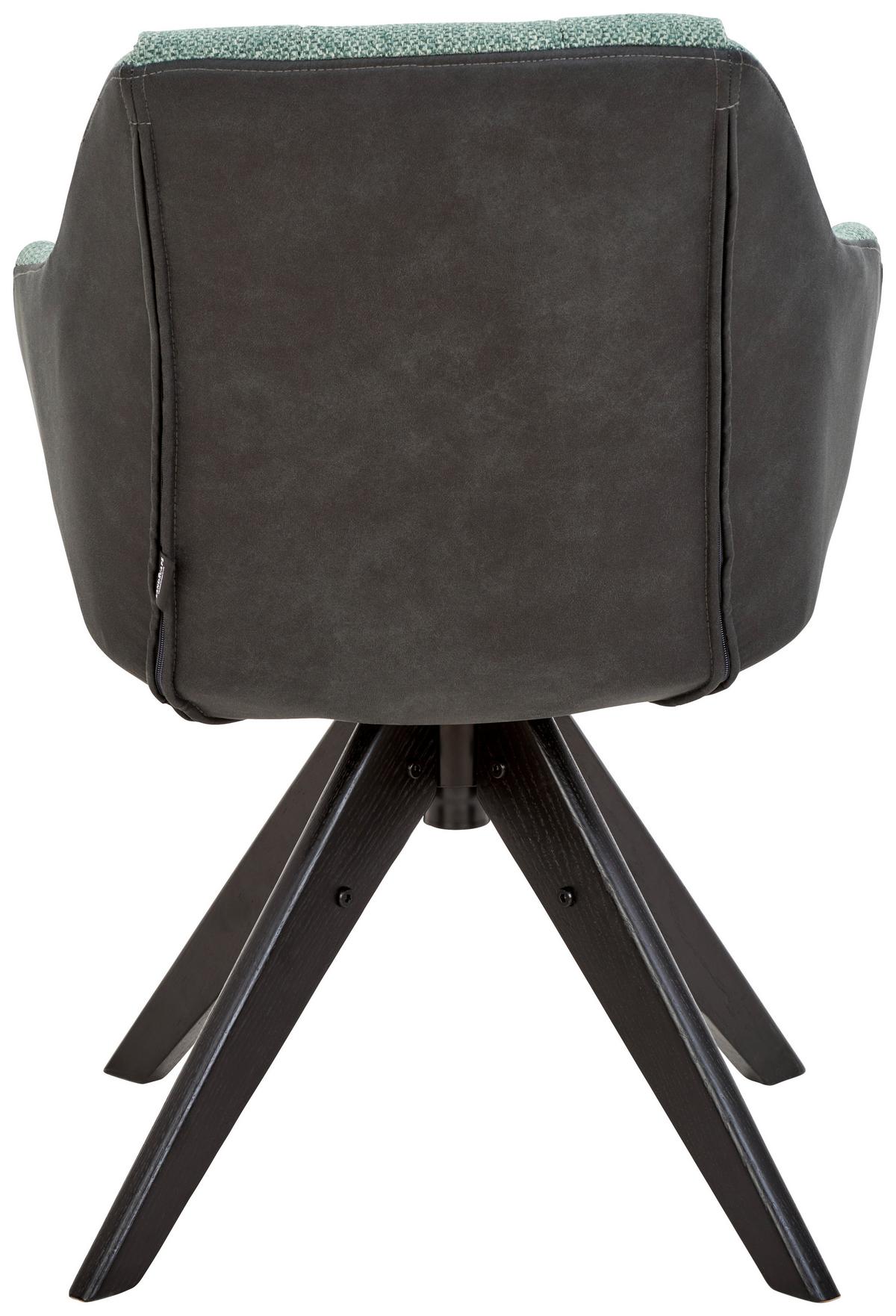 KRZESŁO Z PODŁOKIETNIKAMI FRESH - antracytowy/zielony, Konventionell, drewno/tkanina (57/83,5/60cm) - Landscape