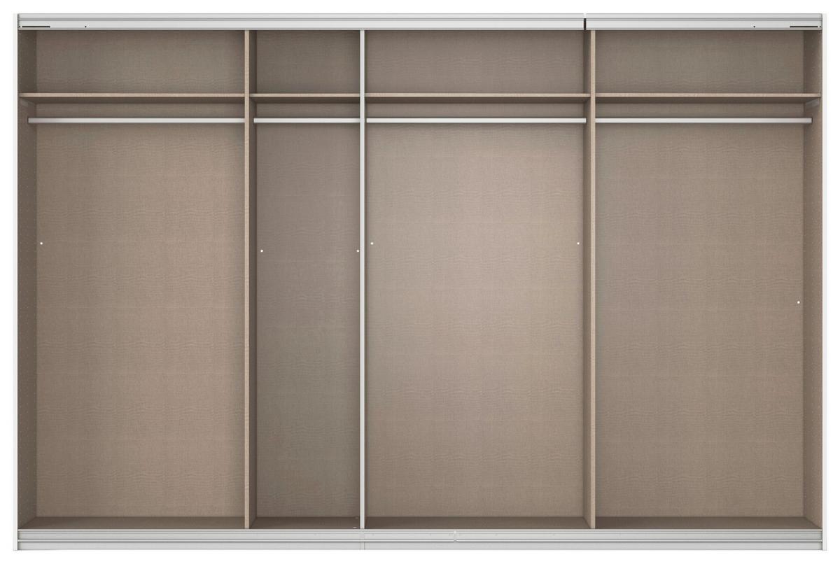 DULAP USI CULISANTE FELDKIRCH - alb/alb lucios intens, Modern, sticlă/material pe bază de lemn (315/210/62cm)