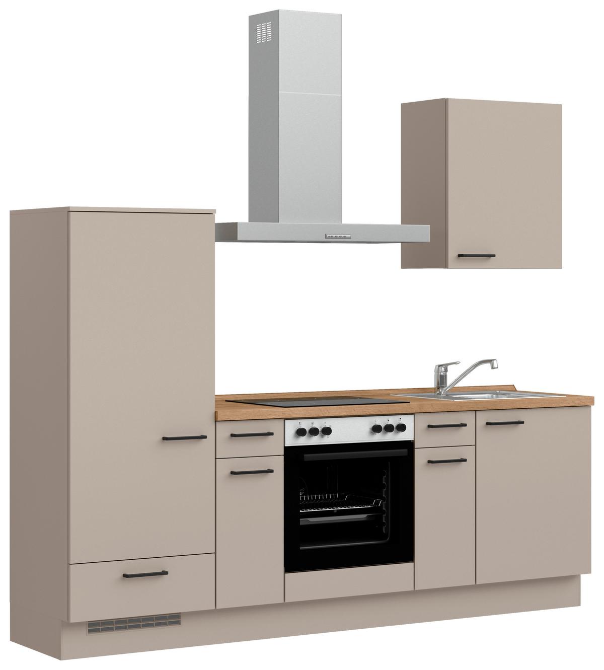 Küchenleerblock Easytouch Low o. Geräte Sandfarben - Sandfarben/Eichefarben, MODERN, Holzwerkstoff/Metall (240cm) - Nobilia