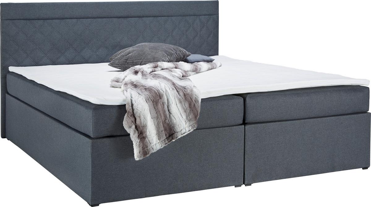 Boxspring Postelja Rosa, Antracit, 180x200 - temno siva/črna, Moderno, umetna masa/tekstil (180/200cm) - Bessagi Home