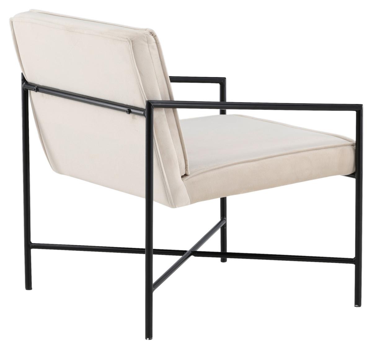 SESSEL RAKEL - Beige/Schwarz, Design, Textil/Metall (66/78/65cm) - Livetastic