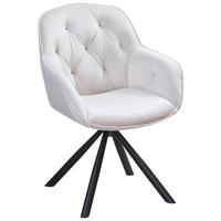 Naslanjač Silvi, Bež, Žamet, Vrtljiv - črna/bež, Konvencionalno, kovina/tekstil (62/85/62cm)