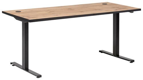 Schreibtisch Serie 2000 ca 160x75 cm Eiche - Eichefarben/Schwarz, KONVENTIONELL, Holzwerkstoff/Metall (160/75/70,5-117cm) - MID.YOU