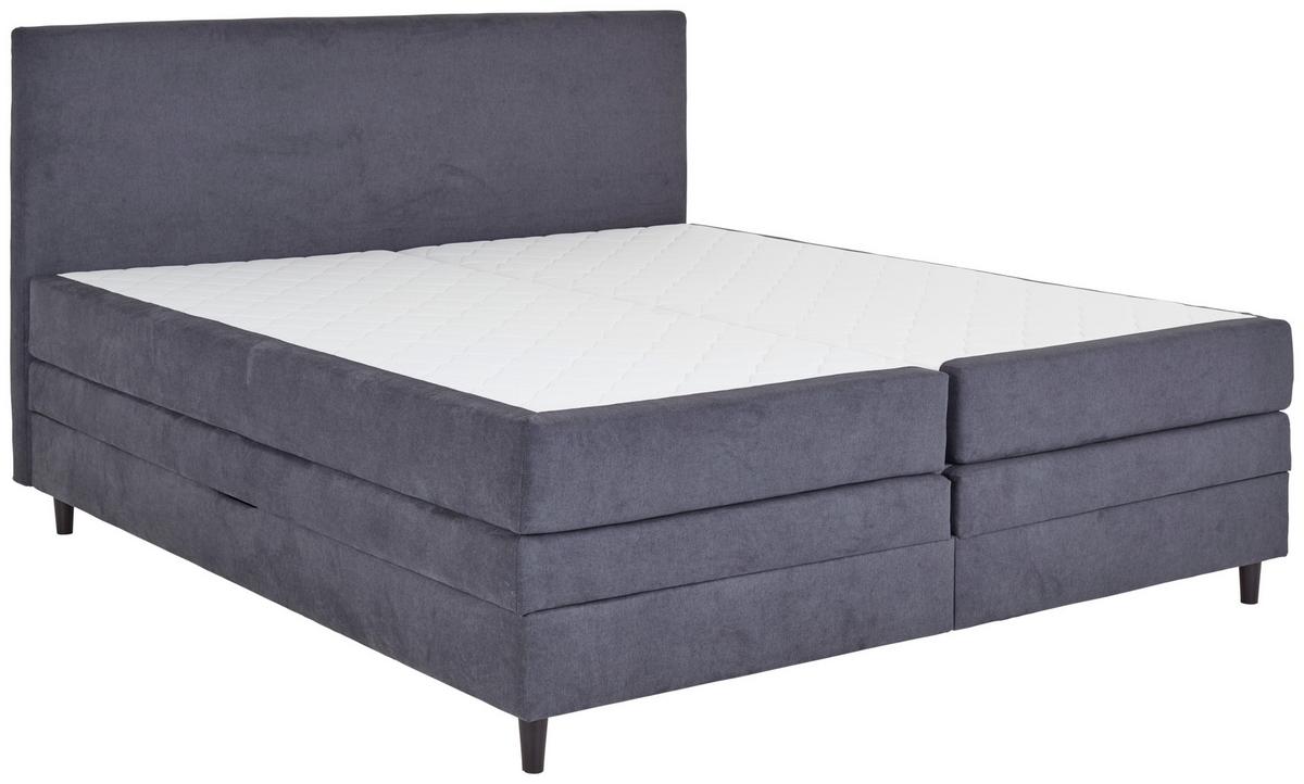 Boxspring Krevet Kleopatra - antracit, Konvencionalno, drvni materijal/tekstil (180/200cm) - Modern Living