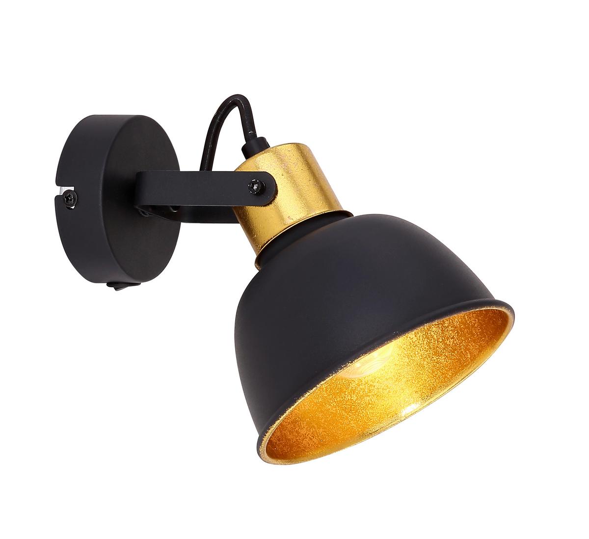 Srahler Fillo in Schwarz/Gold max. 25 Watt - Goldfarben/Schwarz, LIFESTYLE, Metall (13/16/14cm) - Globo