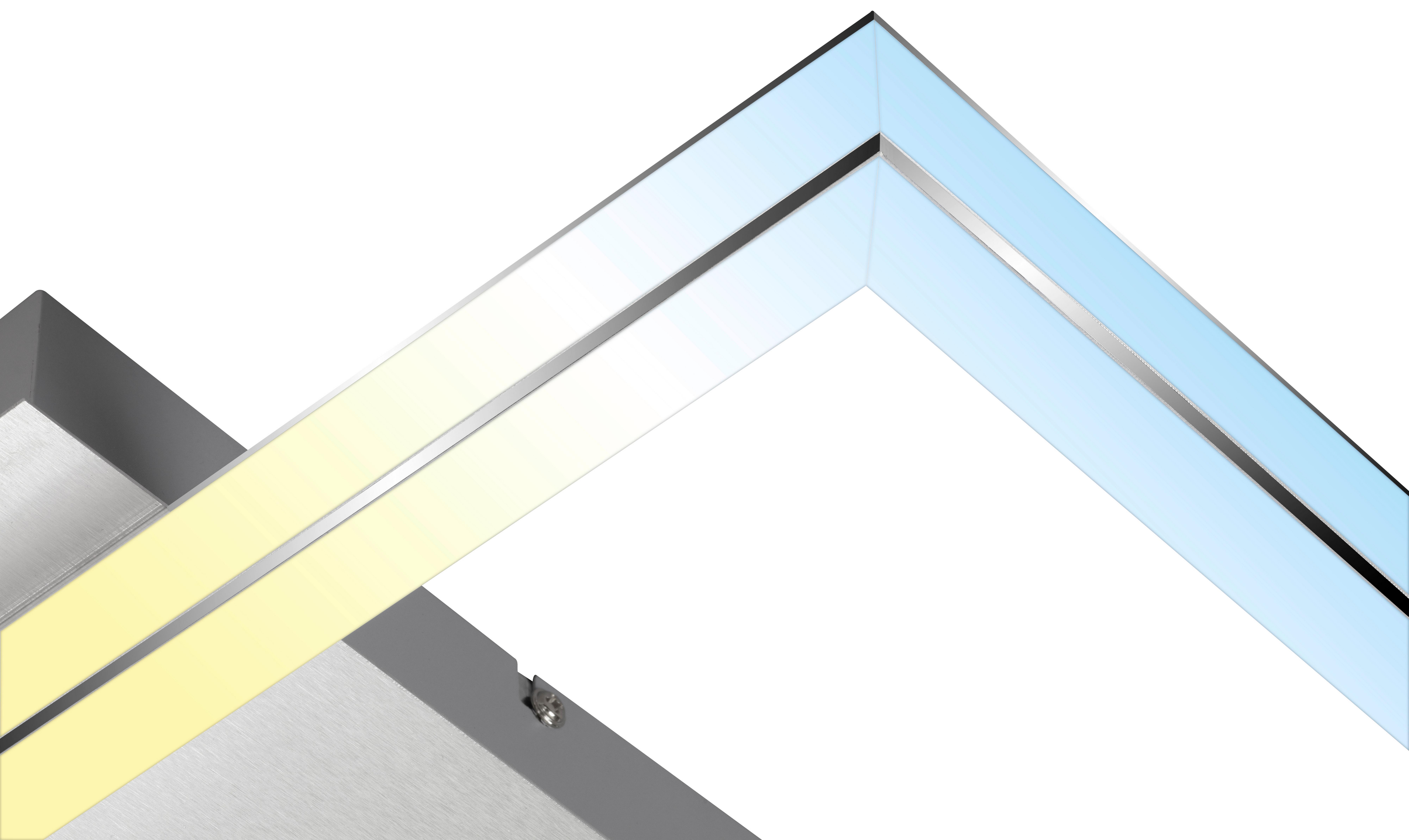 LAMPA SUFITOWA LED 3760019 - kolor aluminiowy, Design, tworzywo sztuczne/metal (42/36/7cm)