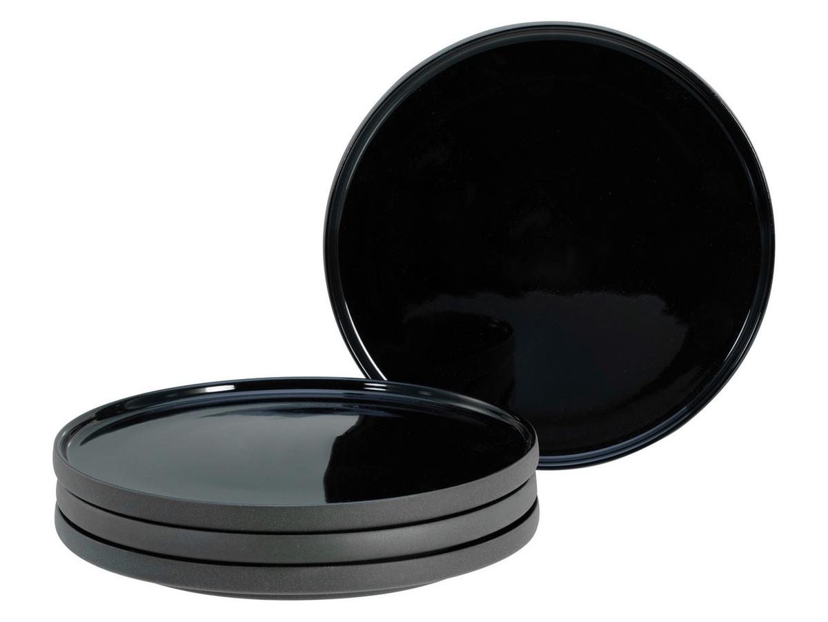 Set Desertnih Krožnikov Futuro Black, 4-Delni - črna, Basics, keramika (20cm) - Creatable