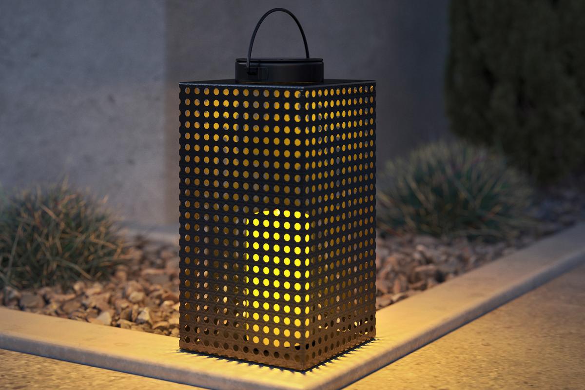 Lampă solară Alain - negru, Modern, plastic/metal (15,5/15,5/29,5-36cm) - Modern Living