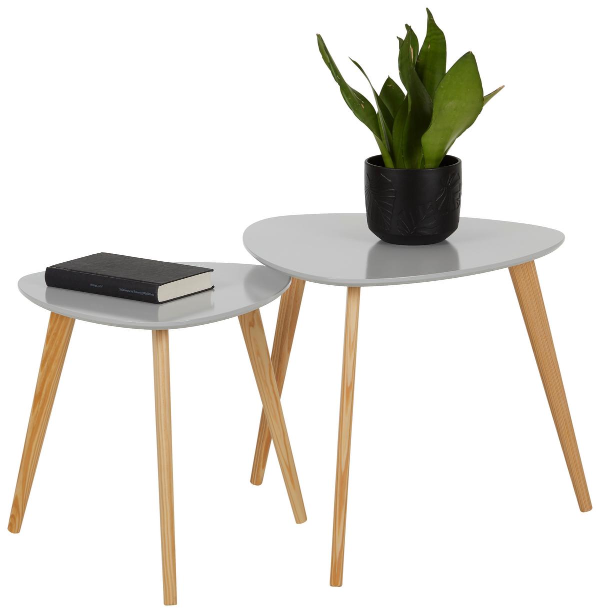 Beistelltisch Hellgrau/Naturfarben - Hellgrau/Naturfarben, MODERN, Holz/Holzwerkstoff (40-48/40-45/40-48cm) - Mömax