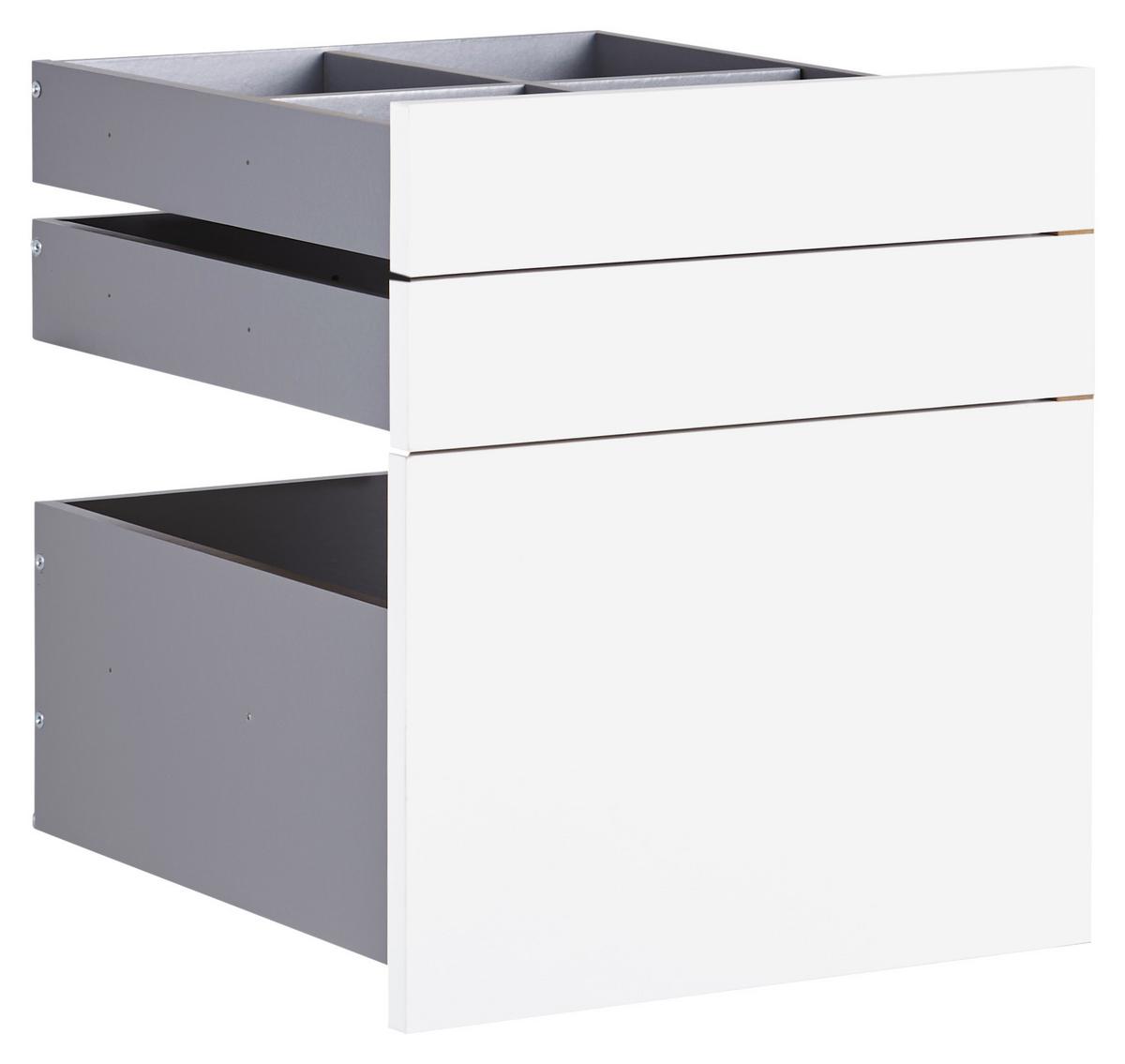 Schubladenset Unit in Weiß - Weiß, MODERN, Holzwerkstoff (45,3/50,3/47cm) - Based