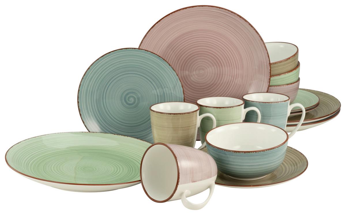 Kombinirani Servis Samba, 16-Delni - roza/modra, Basics, keramika - Creatable