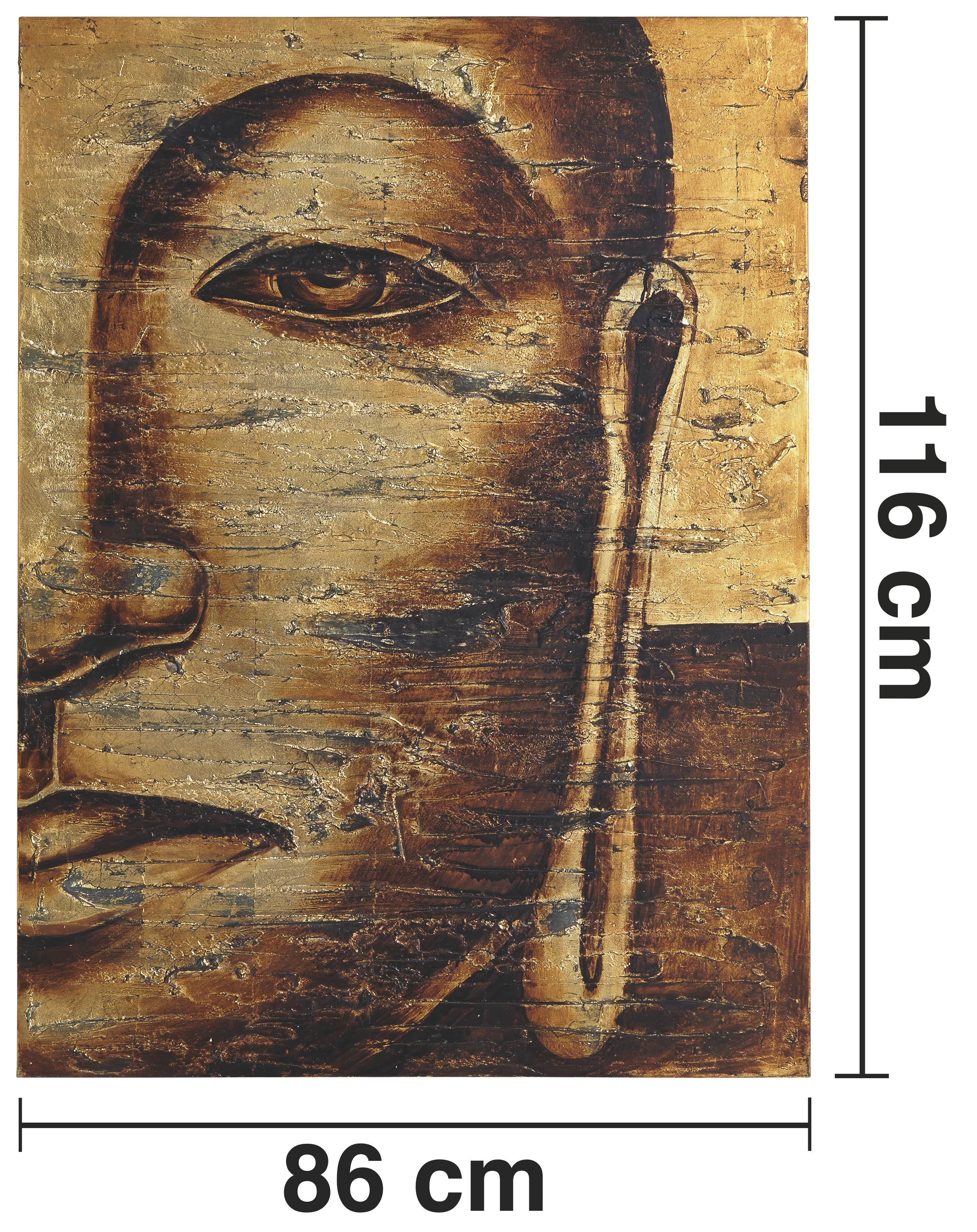 Bild Tibet I Goldfarben ca.86X116cm - Goldfarben, Holz/Textil (86/116cm) - Bessagi Home