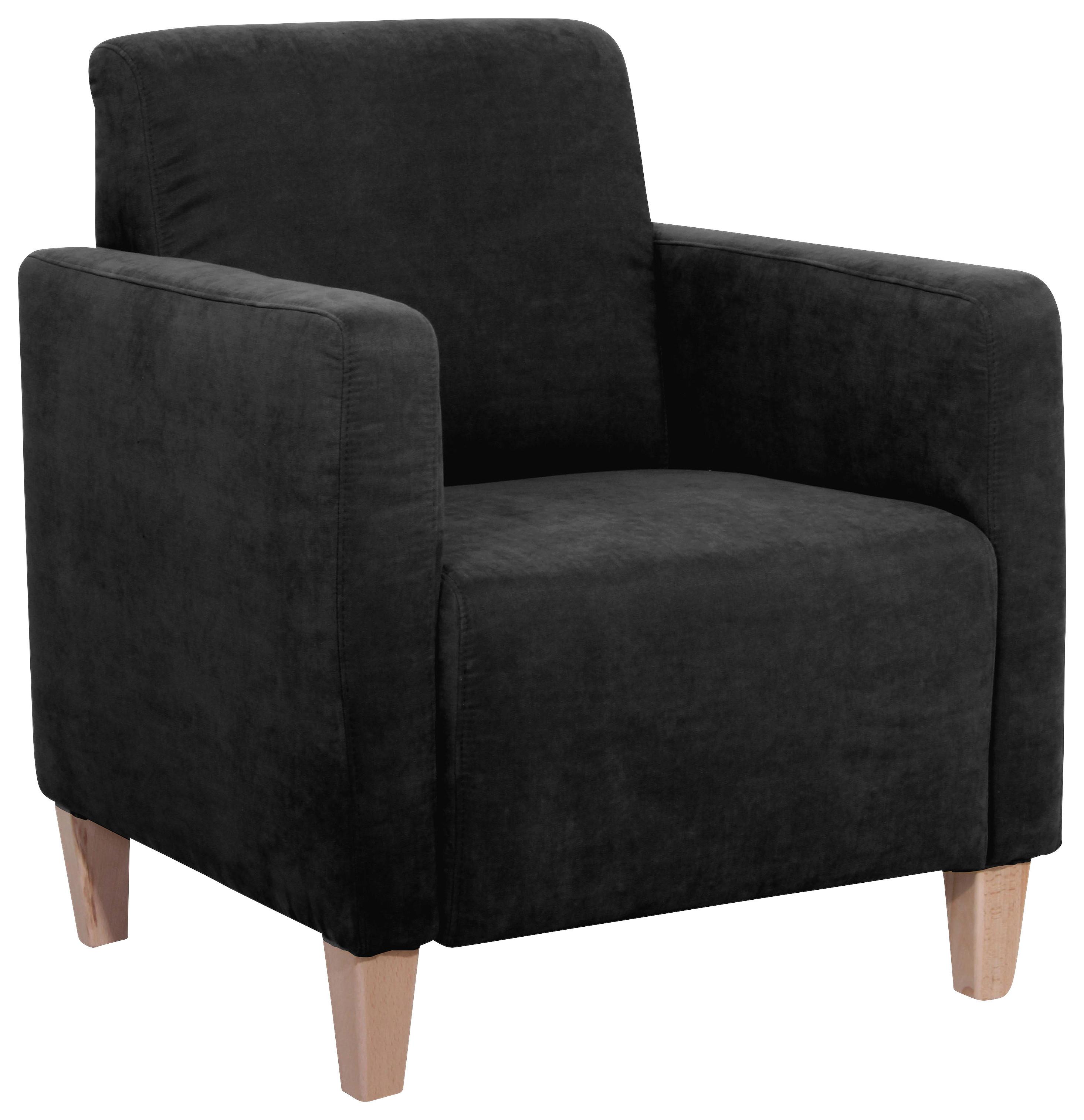 SESSEL MILLA - Schwarz/Naturfarben, Design, Holz/Textil (71/81/70cm) - Max Winzer