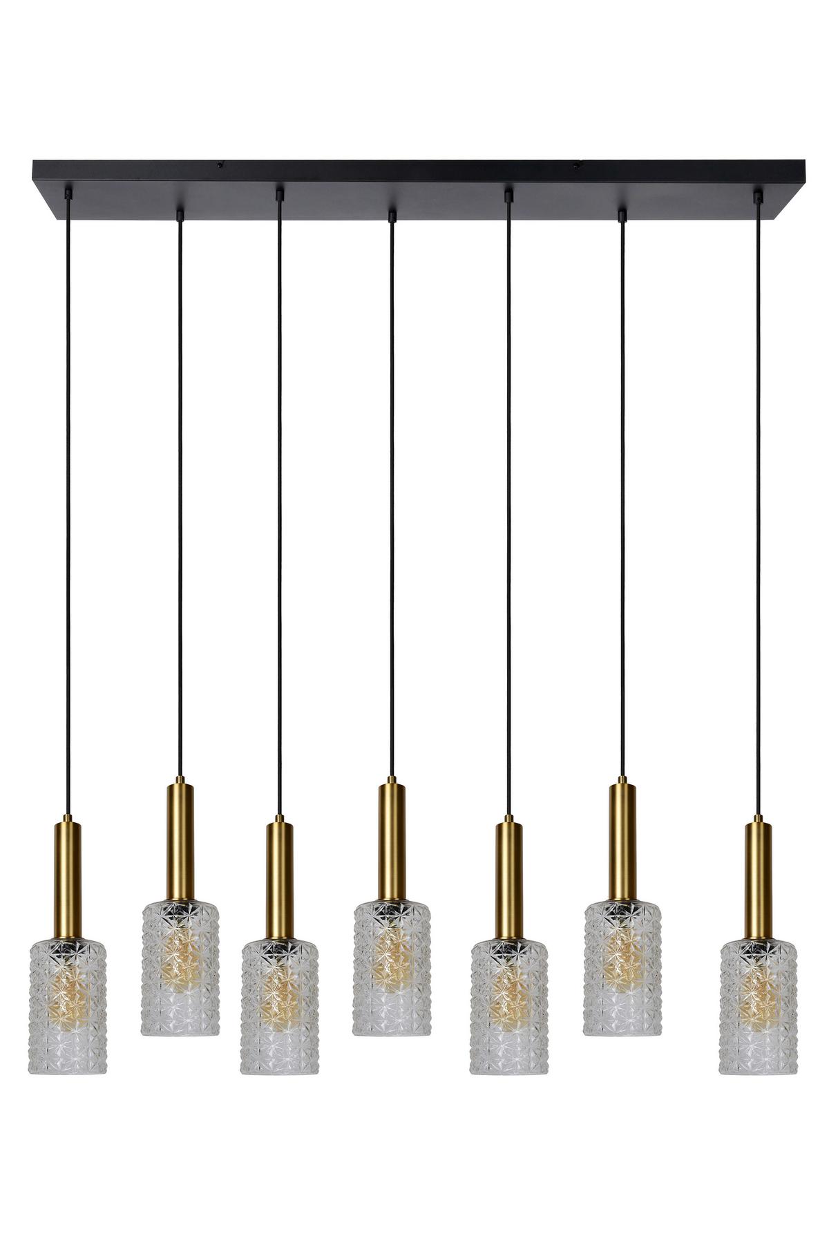 LAMPA WISZĄCA 45498/07/60 CORALIE - przezroczysty, Design, szkło (132/25/150cm) - Lucide