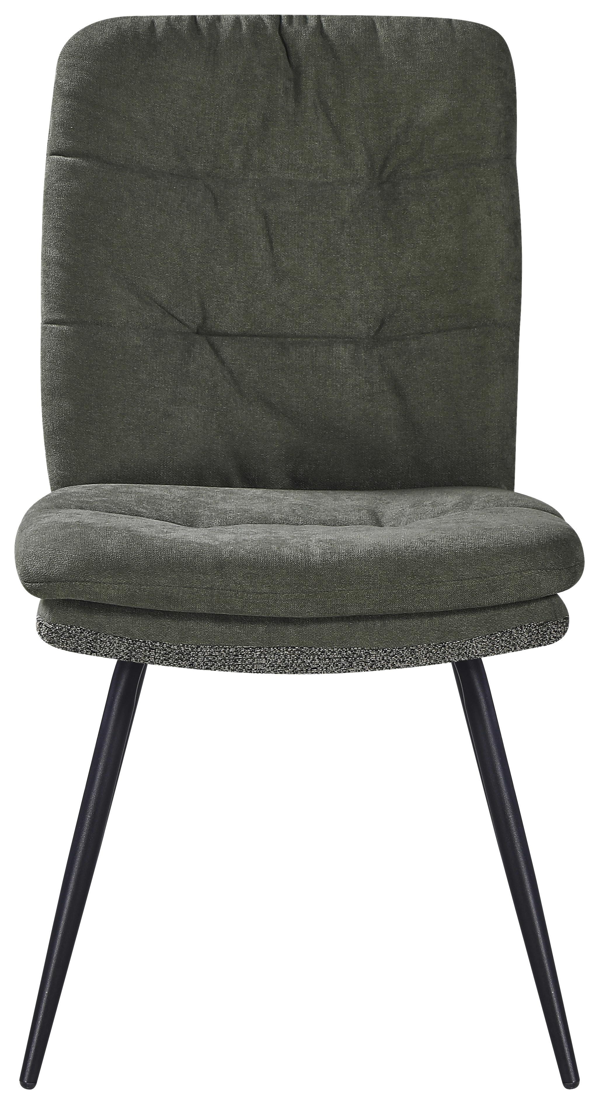 Stuhl Nova Grün - Schwarz/Grün, MODERN, Textil/Metall (48/89/67cm) - Premium Living