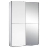 Ormar S Kliznim Vratima Slim - bijela/srebrne boje, Basics, staklo (125/195,5/38cm) - Modern Living