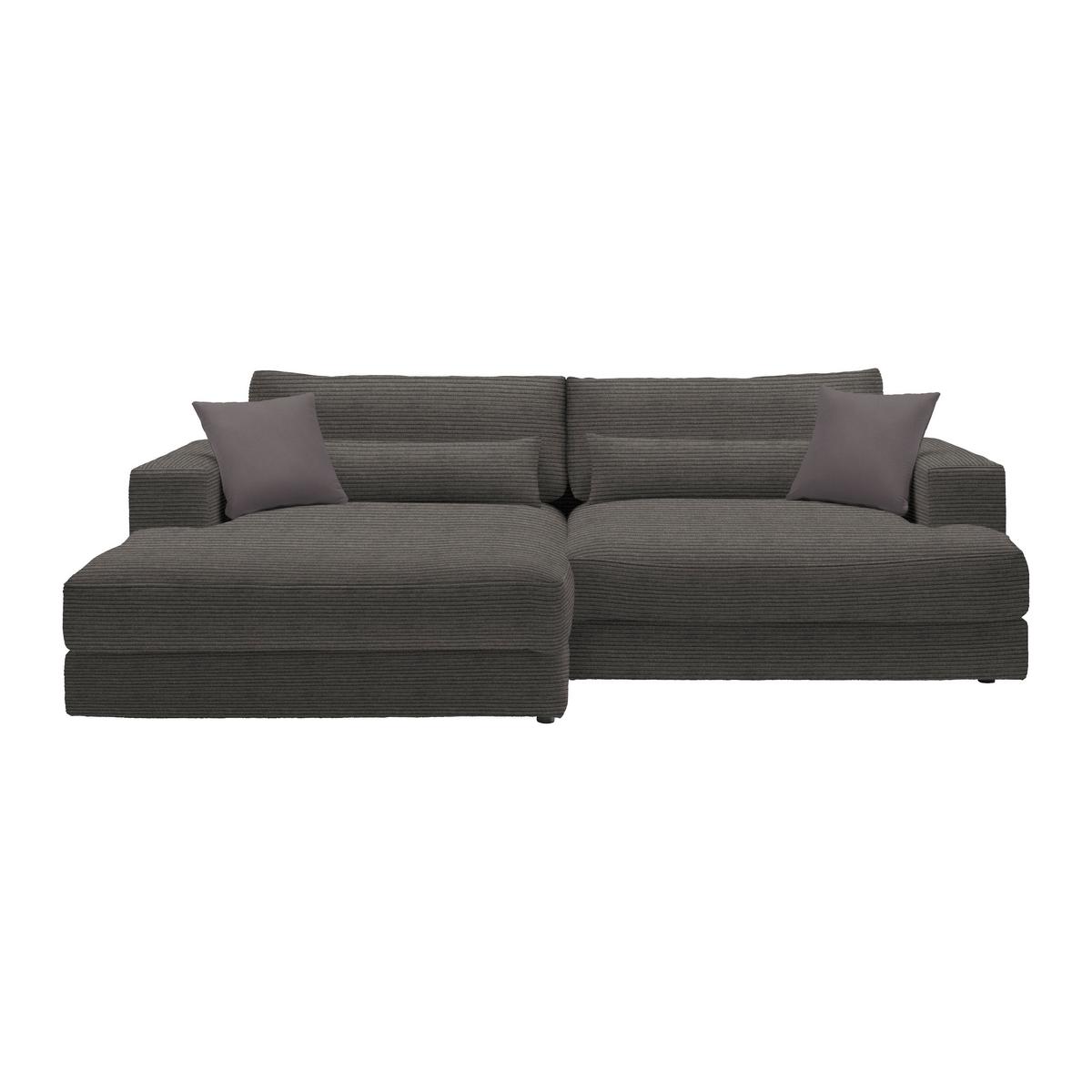 Ecksofa Fabiona links Braun - Schwarz/Braun, MODERN, Holz/Kunststoff (194/85/268cm) - Premium Living