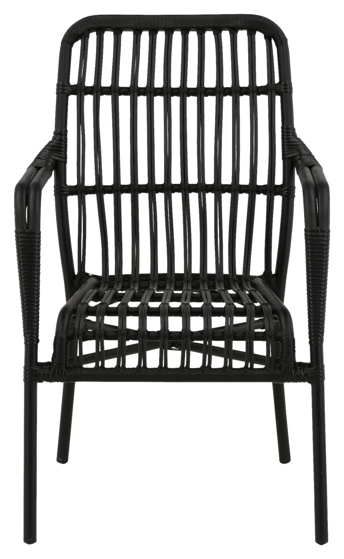Loungesessel Rizal ca. 57x90 cm Schwarz - Schwarz, KONVENTIONELL, Kunststoff/Metall (57/90/64cm) - Gardenson
