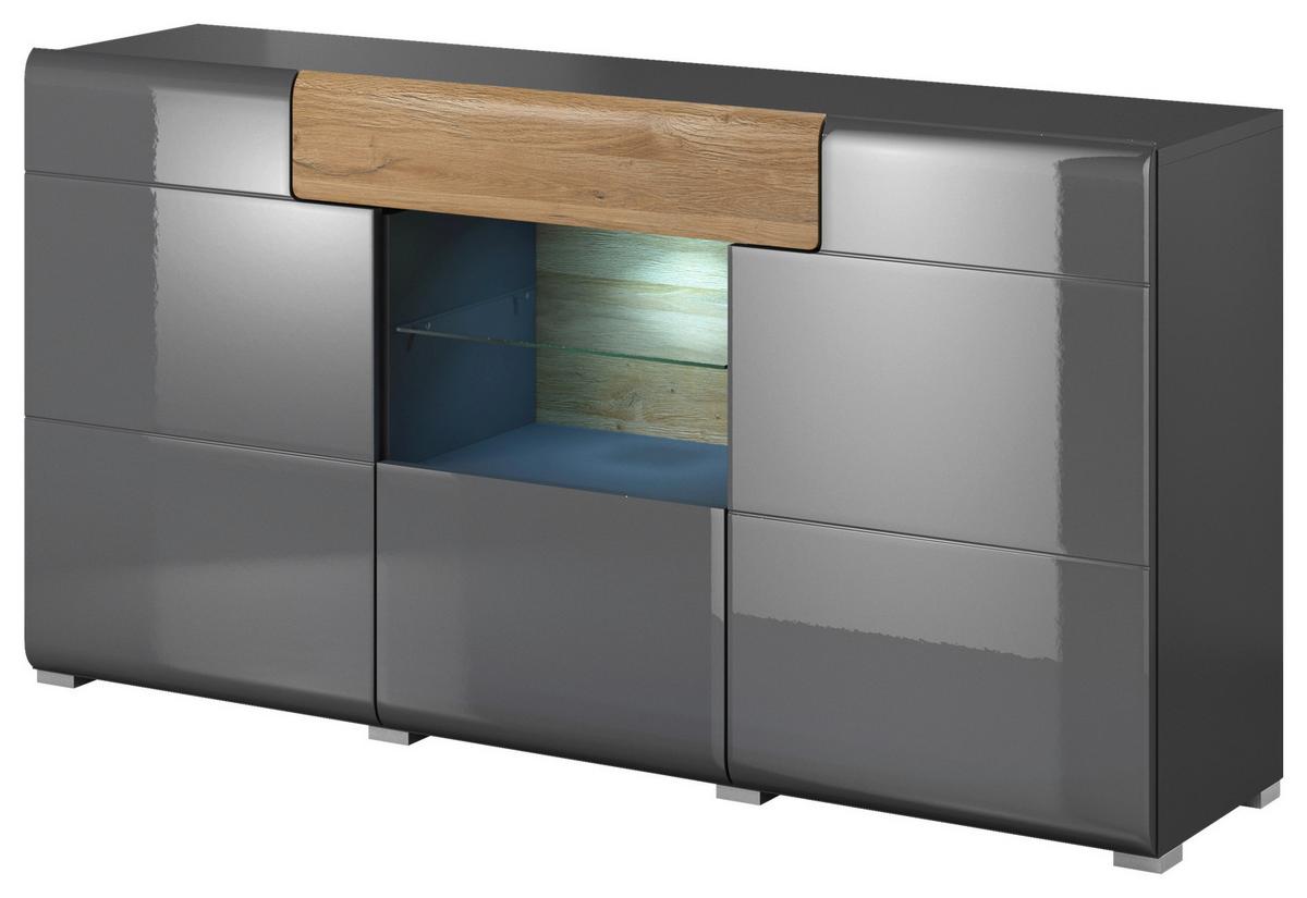 Tálalószekrény Toledo - antracit, Modern, faalapú anyag (159/82/39cm)