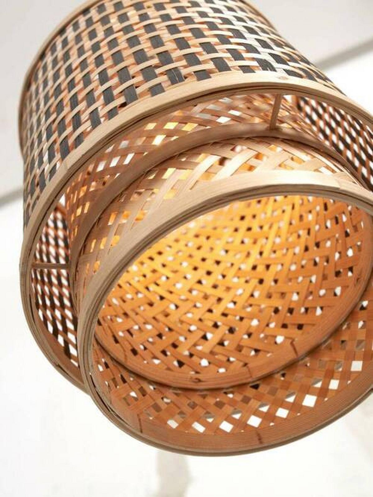 Viseča Svetilka Bhutan, Črna, Bambus - črna/naravne barve, Trend, les (18/25cm) - Good & Mojo