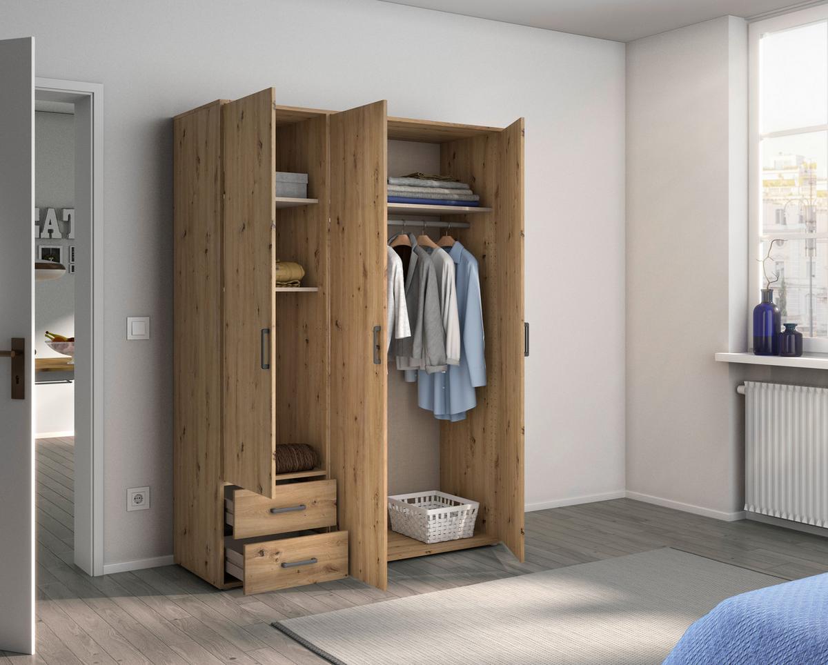DULAP  USI ROTATIVE VOYAGER - stejar Artisan, Modern, material pe bază de lemn (140/194/53cm) - Modern Living