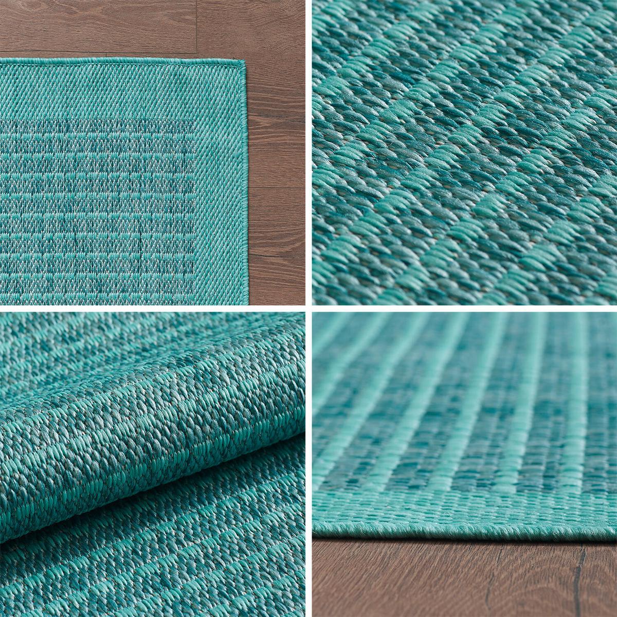 Outdoorteppich Giza Blau ca. 80x150cm - Blau, Basics, Textil (80/150cm) - Novel