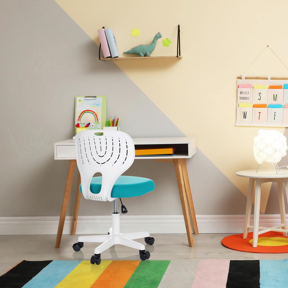 Otroški Vrtljivi Stol Kiddy Top W, Modra - modra/bela, Basics, umetna masa/tekstil (52/73/52cm) - MID.YOU