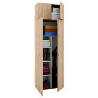Večnamenska Omara Vandol Ii, Hrast - srebrne barve/črna, Moderno, umetna masa/leseni material (70/218/39cm) - MID.YOU