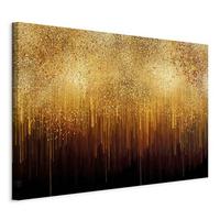 Slika Na Platnu Golden Expansion - zlate barve/črna, Basics, tekstil/les (90/60/1,2cm) - artgeist