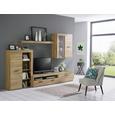 Wohnwand Eichefarben - Eichefarben/Hellgrau, KONVENTIONELL, Glas/Holzwerkstoff (300/200,9/41cm) - MÖMAX modern living
