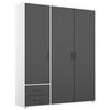 DULAP  USI ROTATIVE VOYAGER - alb/gri, Modern, material pe bază de lemn (140/194/53cm) - Modern Living