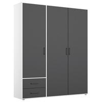 DULAP  USI ROTATIVE VOYAGER - alb/gri, Modern, material pe bază de lemn (140/194/53cm) - Modern Living