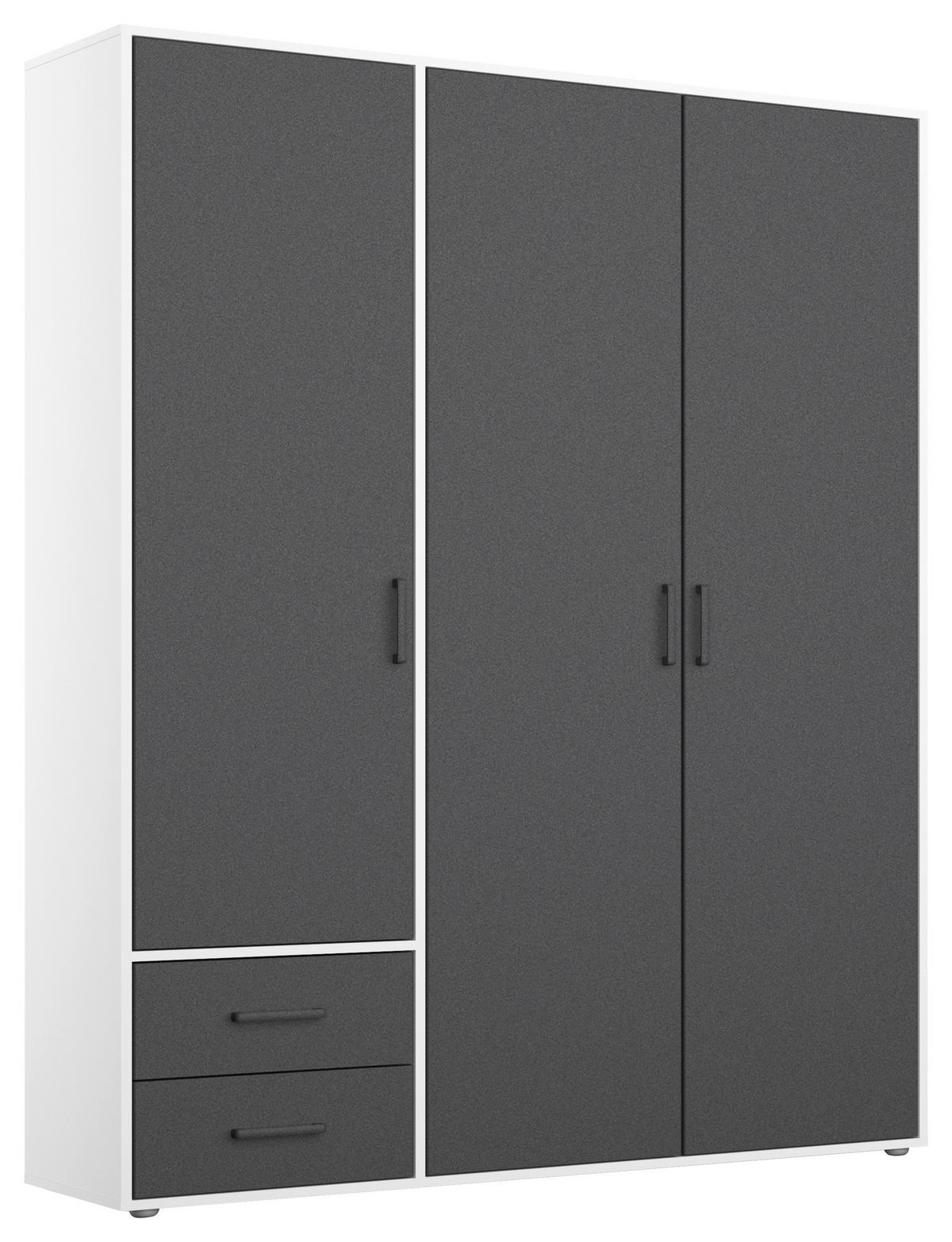 DULAP  USI ROTATIVE VOYAGER - alb/gri, Modern, material pe bază de lemn (140/194/53cm) - Modern Living