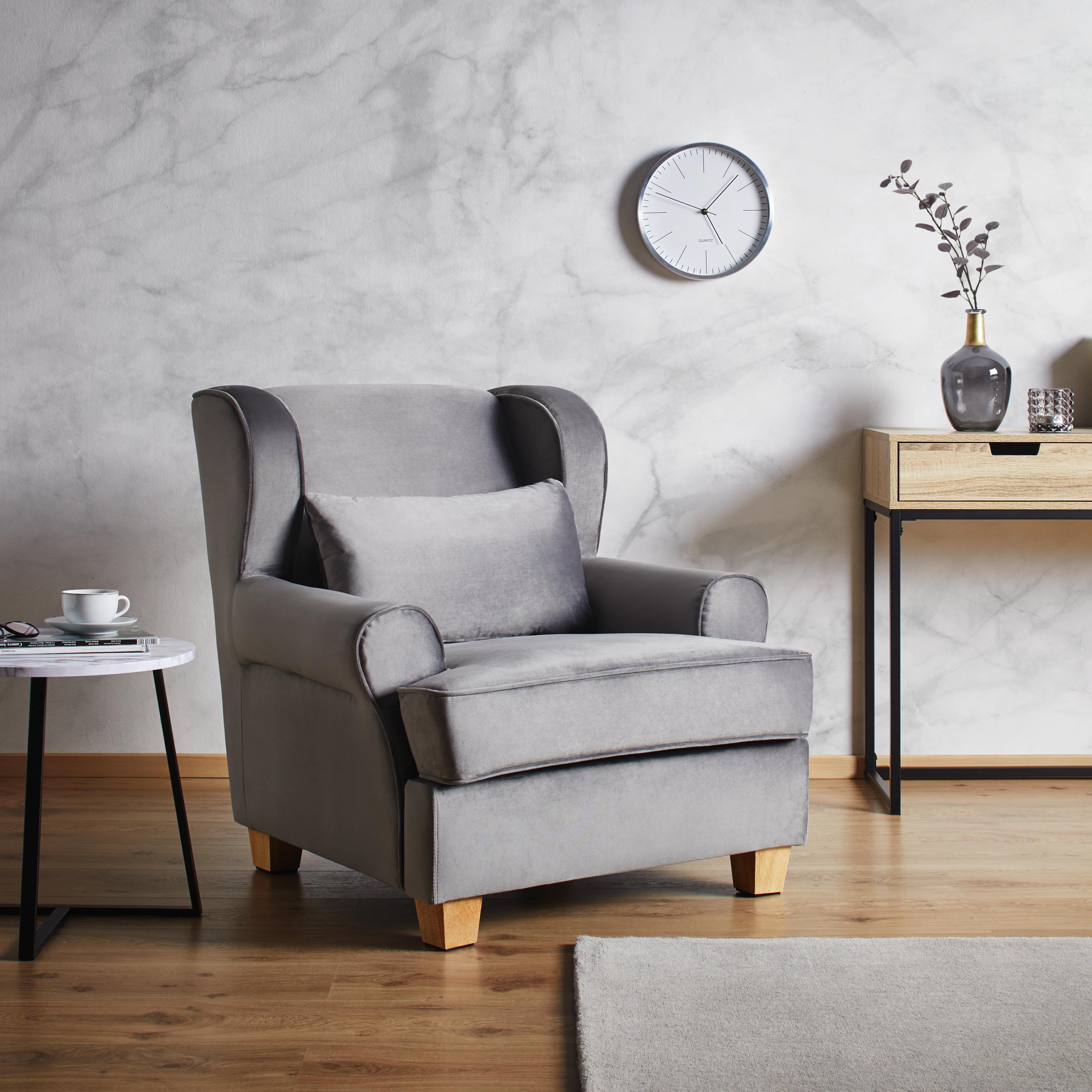 Sessel in Grau 'Matteo' - Grau, MODERN, Holz/Textil (86/86/90cm) - Bessagi Home