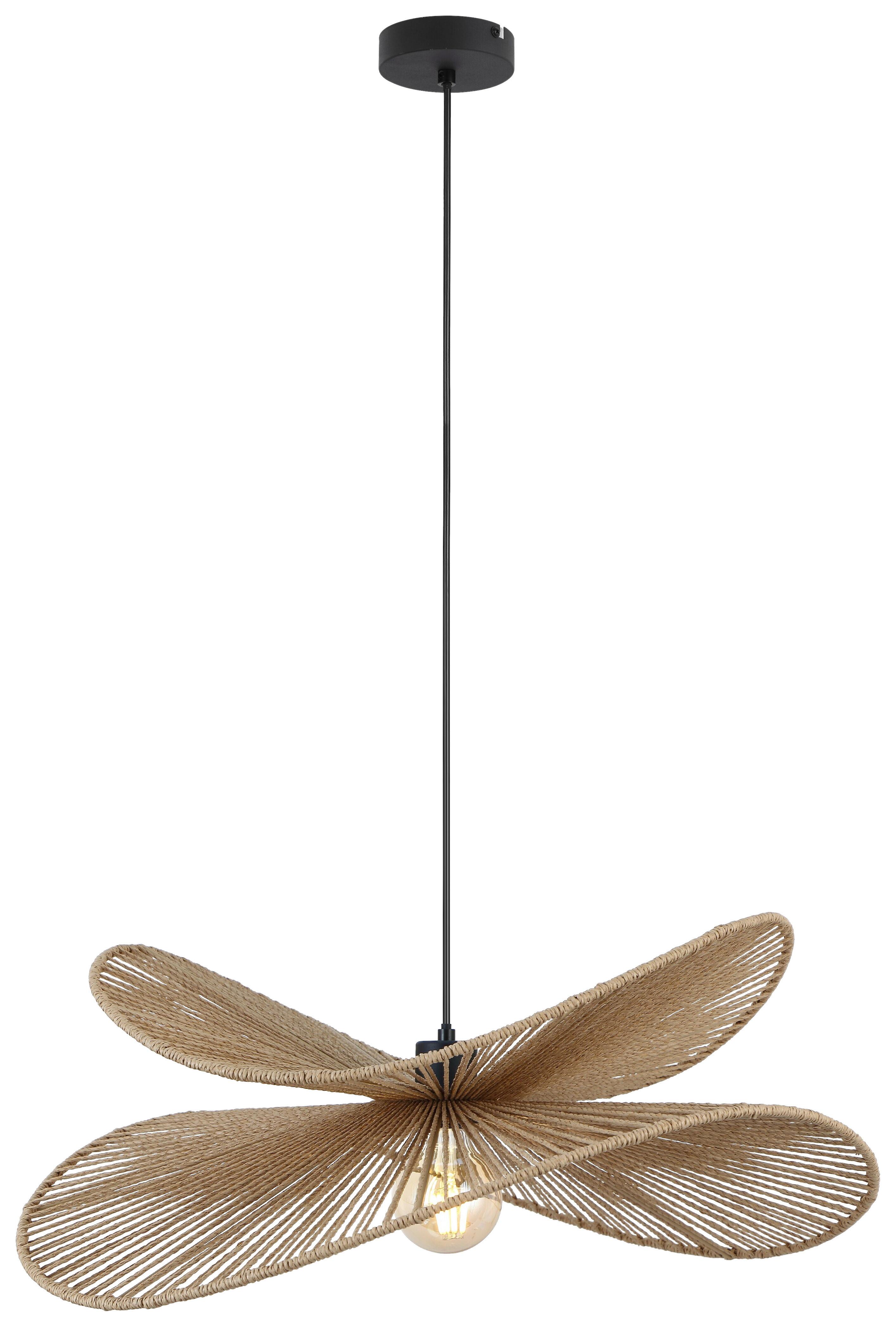 Hängeleuchte Bli Braun/Schwarz max. 25 Watt - Schwarz/Braun, MODERN, Papier/Metall (60/120cm) - Mömax