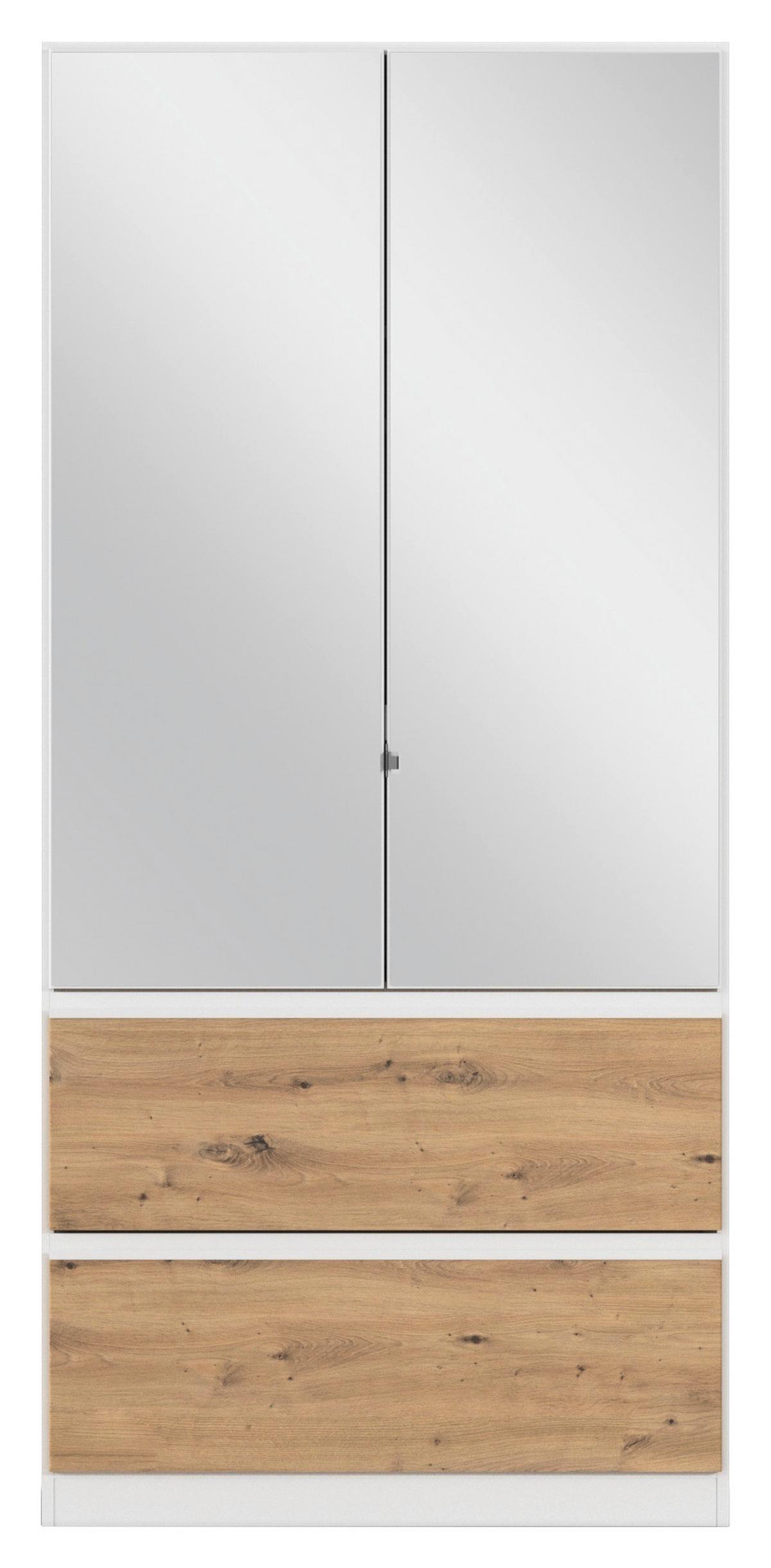 Omara S Klasičnimi Vrati Costa, Bela, Barva Hrasta - bela/hrast artisan, Moderno, leseni material (91/197/54cm) - Rauch Möbel