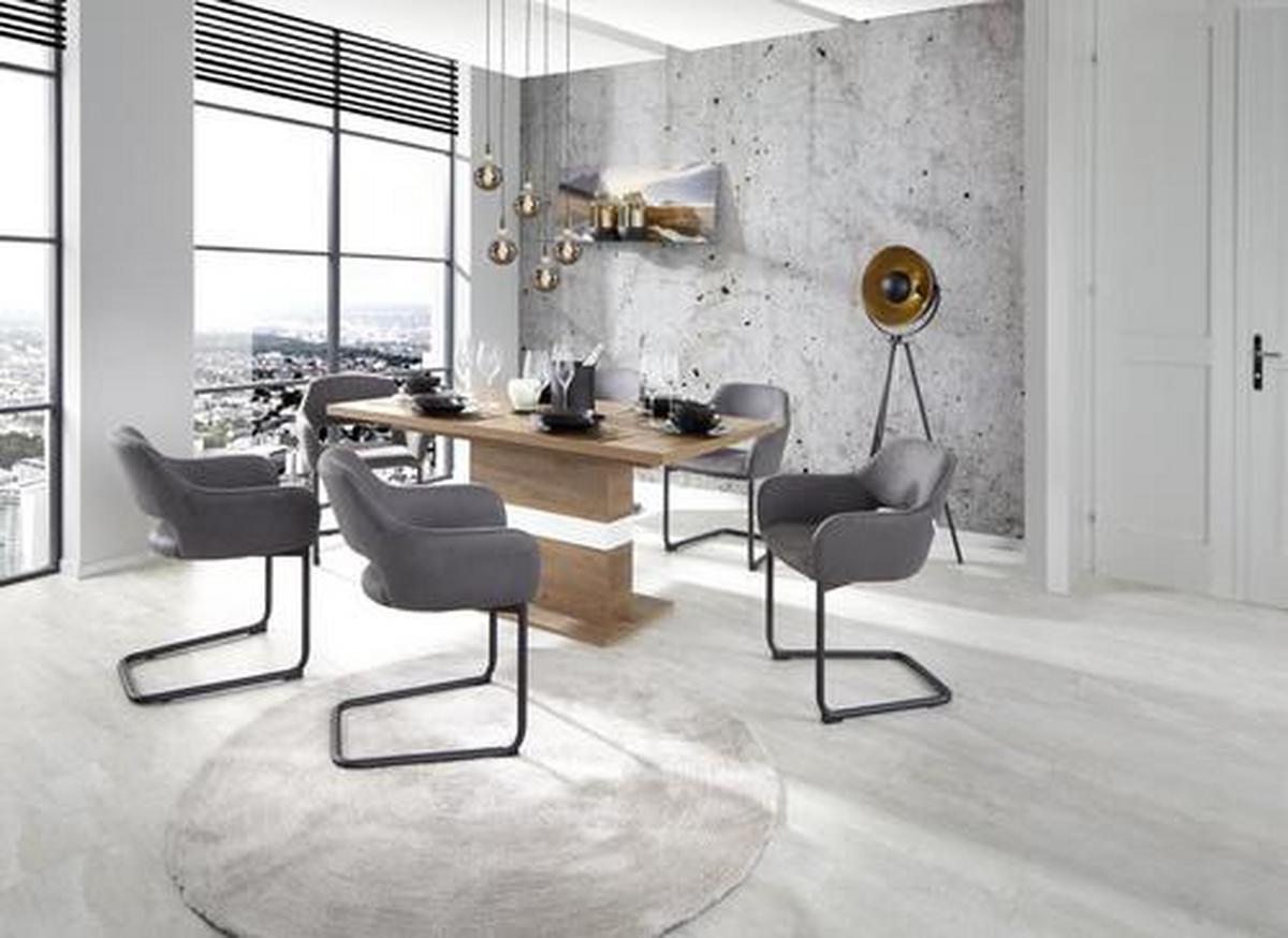 Raztegljiva Miza Avensis, Barva Hrasta, 160-200 X 90 Cm - barve hrasta/bela, Moderno, leseni material (160/76/90cm) - Mömax
