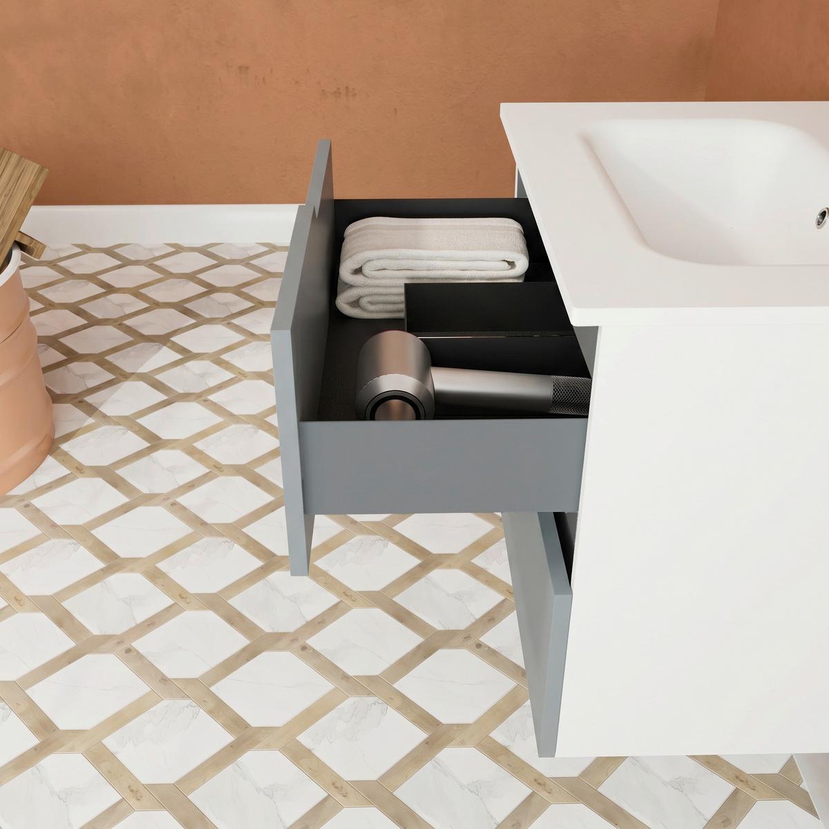 Element Ispod Umivaonika Winter - bijela/boje lave, Moderno, drvni materijal (60/51/46cm)