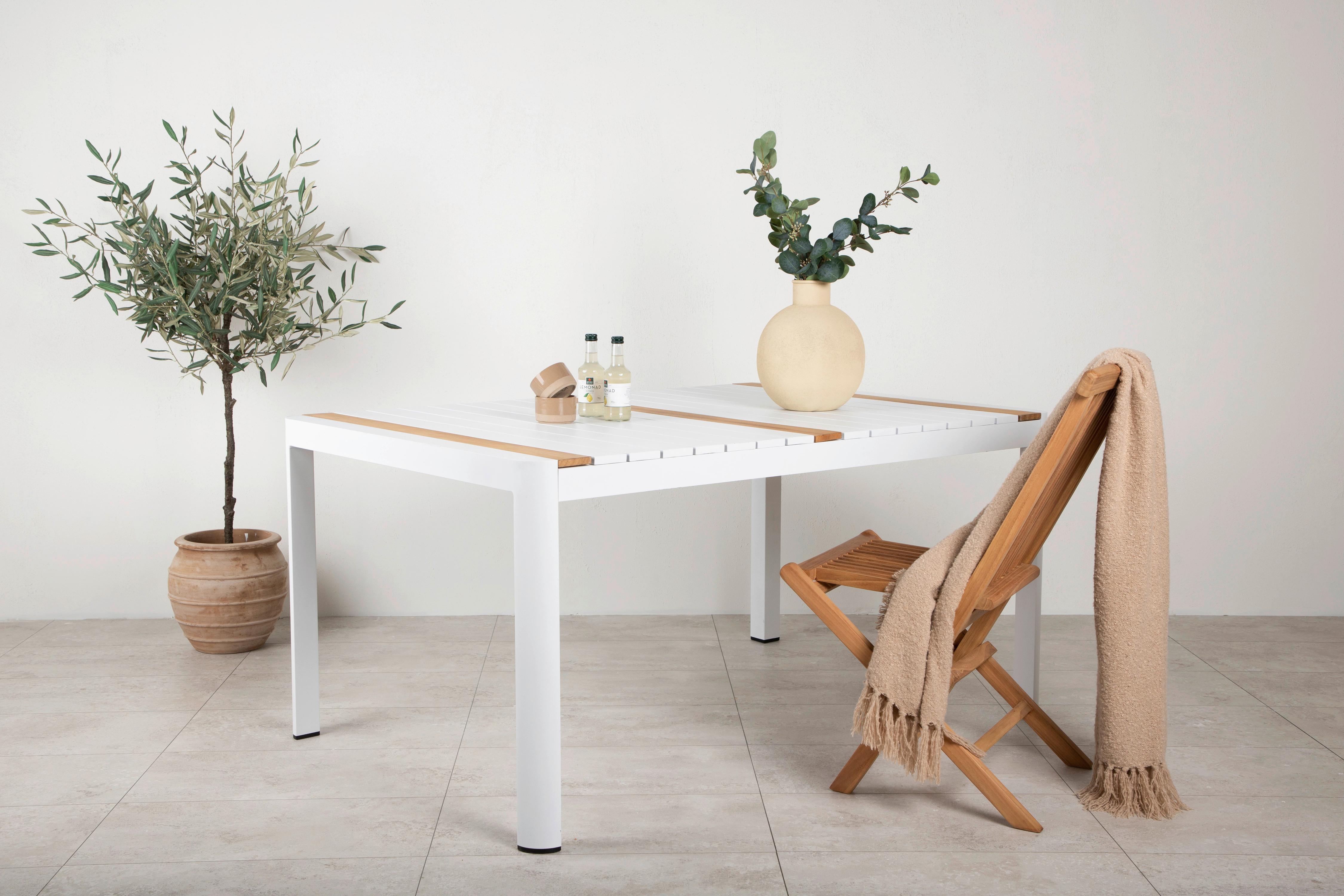GARTENTISCH TOGO - Weiß, KONVENTIONELL, Holz/Metall (90/75/150cm) - Gardenson