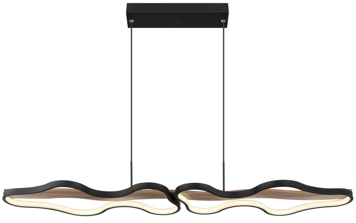 Viseča Led-svetilka Bezzy, S Sijalko - črna/temno rjava, Design, kovina/umetna masa (112/25,5/150cm) - Globo