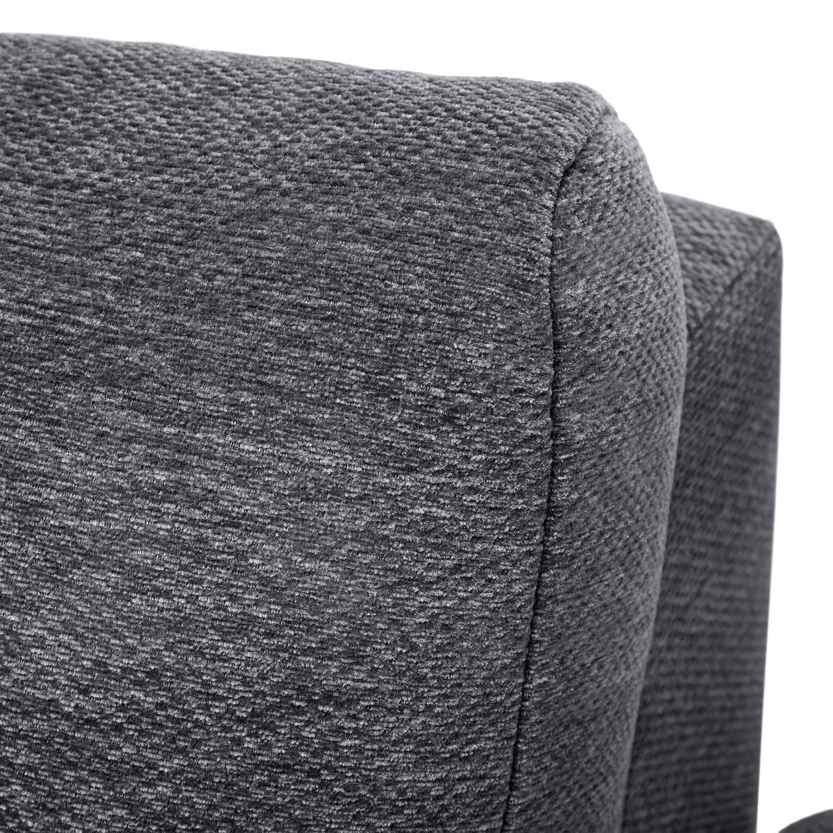Ecksofa Focus L Grau Chenille - Schwarz/Grau, KONVENTIONELL, Holz/Textil (256/167cm) - Based