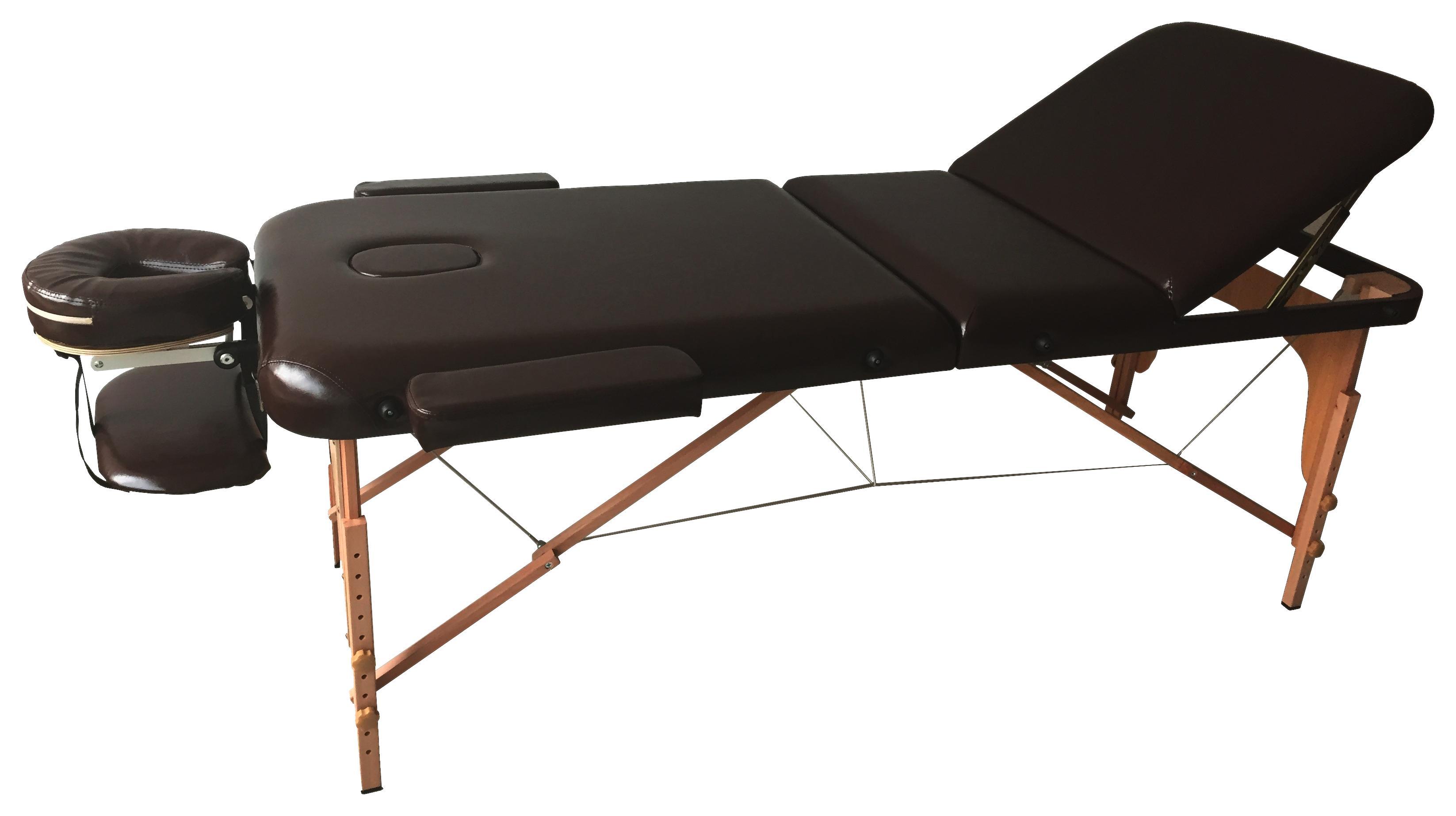 Massageliege aus Holz/Kunstleder - Dunkelbraun, Holz/Kunststoff (185/62/70cm)