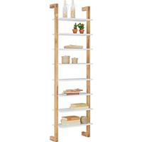 Regal aus Walnuss massiv ca. 55x180x25cm - Naturfarben/Weiß, MODERN, Holz/Holzwerkstoff (55/180/25cm) - Mömax