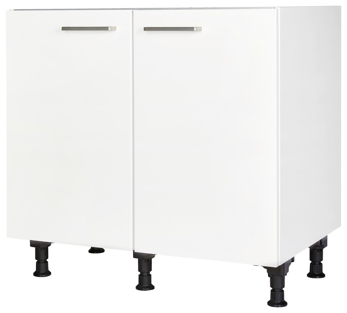 Spülenunterschrank Touch Weiß - Edelstahlfarben/Weiß, MODERN, Holzwerkstoff/Metall (90/87/56cm) - Nobilia